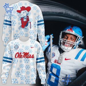 Stylish Ole Miss Rebels Icy White Hoodie designed for all-day comfort.