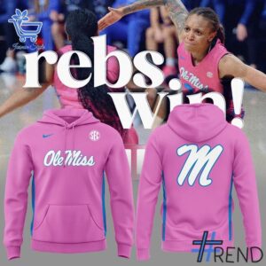 Experience the sleek design of the Ole Miss Rebels Women's Basketball pink Hoodie.