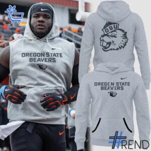 Comfortable Oregon State Beavers grey Hoodie Shirt designed with attention to detail.