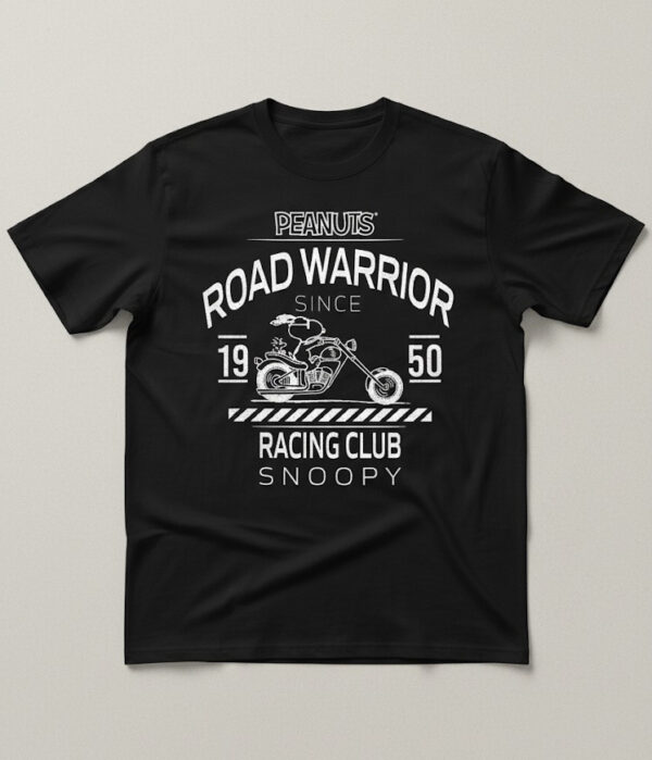 Trendy Peanuts Road Warrrior Racing Club Snoopy Shirt perfect for casual and streetwear outfits.