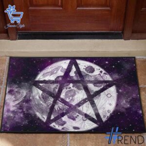 Stylish Pentagram Moon Wicca Witch Doormat designed for all-day comfort.