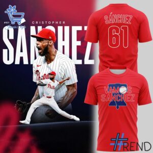 Take on every challenge with the Philadelphia Phillies Cristopher Sanchez Vamos Sanchez Shirt.