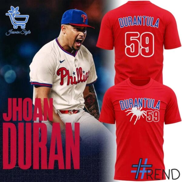 The 1 Philadelphia Phillies Jhoan Duran Durantula Shirt brings street-ready confidence to everyday outfits.