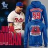 Refresh your collection with the timeless 1 Philadelphia Phillies Jhoan Duran Spider Hoodie.