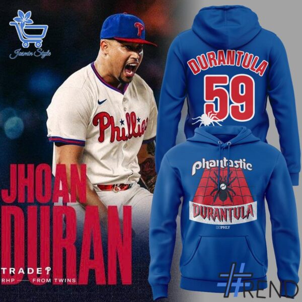 Refresh your collection with the timeless 1 Philadelphia Phillies Jhoan Duran Spider Hoodie.
