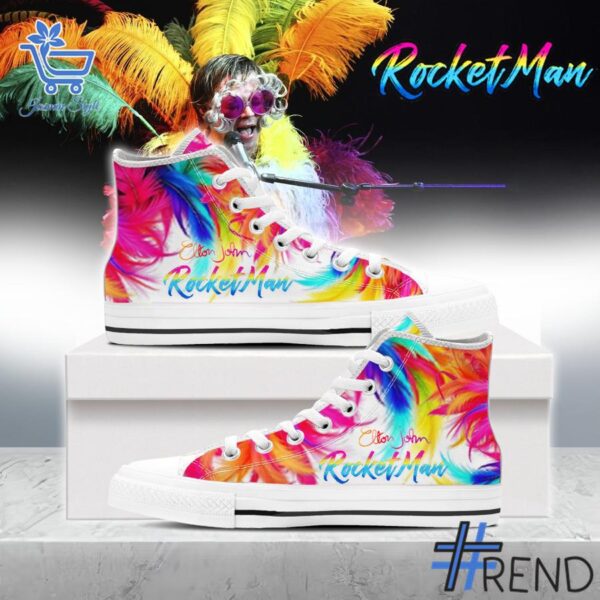 Stylish Rocketman Elton John Canvas High Top Shoes designed for all-day comfort.
