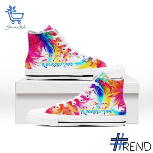 Stylish Rocketman Elton John Canvas High Top Shoes designed for all-day comfort.