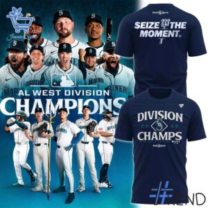 Versatile Seattle Mariners AL West Division Champions Locker Room Tshirt perfect for casual and sporty looks.