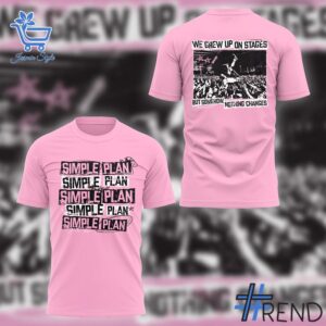 Experience the sleek design of the Simple Plan We Grew Up On Stages Shirt.