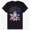 Refresh your collection with the timeless Sonic The Hedgehog Varsity Trio T Shirt.