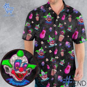 Stylish Space Horror Movie Killer Klowns Outer Hawaiian Shirt designed for all-day comfort.