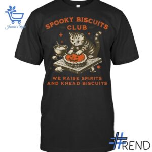 Stylish Spooky Biscuits Club Cat Funny Halloween Baking Shirt designed for all-day comfort.