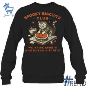 The Spooky Biscuits Club Cat Halloween Shirt adds a colorful spark to your wardrobe.
