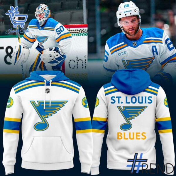 Versatile St Louis Blues Fanatics White Away Hoodie perfect for casual and sporty looks.
