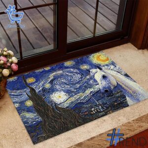 Trendy Starry Night Starry Horse Doormat perfect for casual and streetwear outfits.