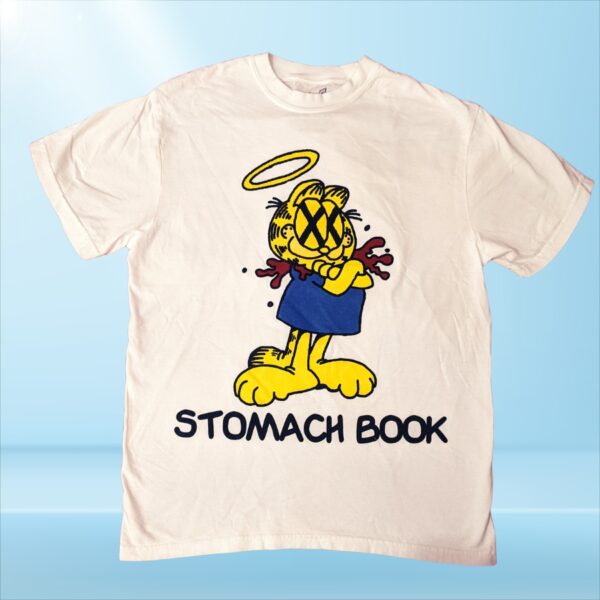 The Stomach Book Shirt adds a colorful spark to your wardrobe.