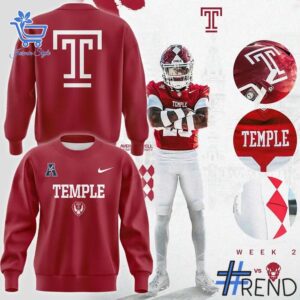 Comfortable Temple Owls Football Uniform Sweatshirt designed with attention to detail.