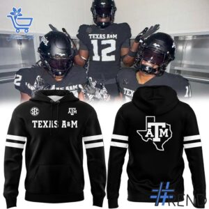 Refresh your collection with the timeless 1 Texas A&M Aggies Alternate Dark Mode In Black Hoodie.