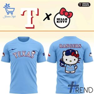 The 1 Texas Rangers Hello Kitty Charm Shirt brings street-ready confidence to everyday outfits.