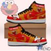 Experience the sleek design of the The Muppets Elmo AIr Jordan High Top Shoes.