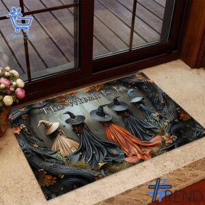 The The Witch Is In Halloween Fleece Doormat adds a colorful spark to your wardrobe.