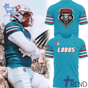 Refresh your collection with the timeless 1 Turquoise New Mexico Football T Shirt.