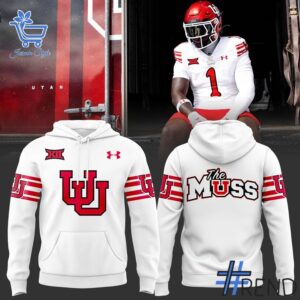 Trendy Utah Football Big Conference New White Hoodie perfect for casual and streetwear outfits.
