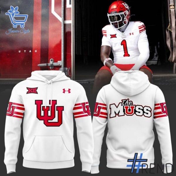 Trendy Utah Football Big Conference New White Hoodie perfect for casual and streetwear outfits.