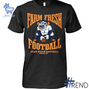 Refresh your collection with the timeless 1 Utah State Football Farm Fresh Football Shirt.
