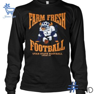 Refresh your collection with the timeless 2 Utah State Football Farm Fresh Football Shirt.