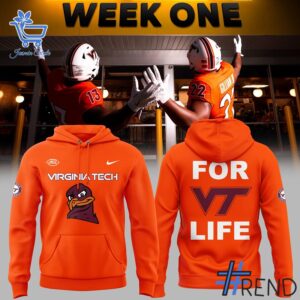 Experience the sleek design of the Virginia Tech Football For Life T shirt.