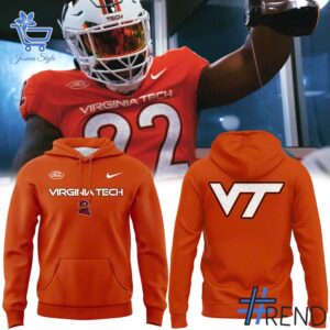 Trendy Virginia Tech Football Wordmark Logo Uniform T Shirt perfect for casual and streetwear outfits.