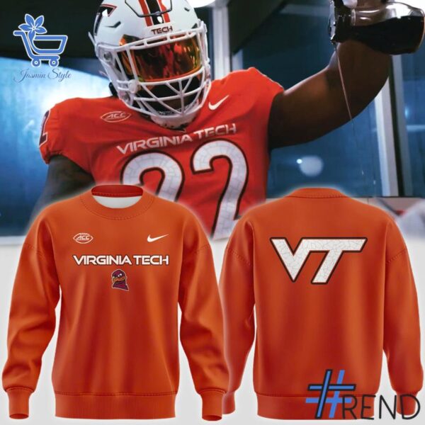 Trendy Virginia Tech Football Wordmark Logo Uniform T Shirt perfect for casual and streetwear outfits.