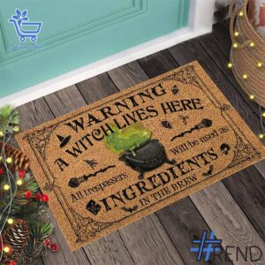Refresh your collection with the timeless 1 Warning A Witch Lives Here Coir Doormat.