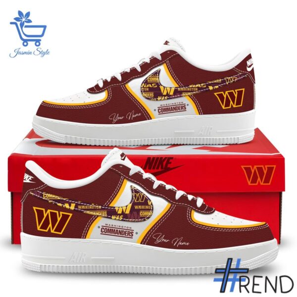 Versatile Washington Commanders Personalized Air Force Shoes perfect for casual and sporty looks.