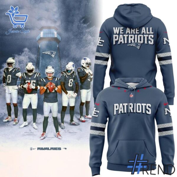 Trendy We are All New England Patriots NFL Nike Rivalries Hoodie perfect for casual and streetwear outfits.