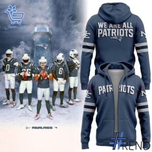Trendy We are All New England Patriots NFL Nike Rivalries Hoodie perfect for casual and streetwear outfits.