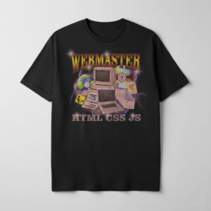 Trendy Webmaters HTML CSS JS Shirt perfect for casual and streetwear outfits.