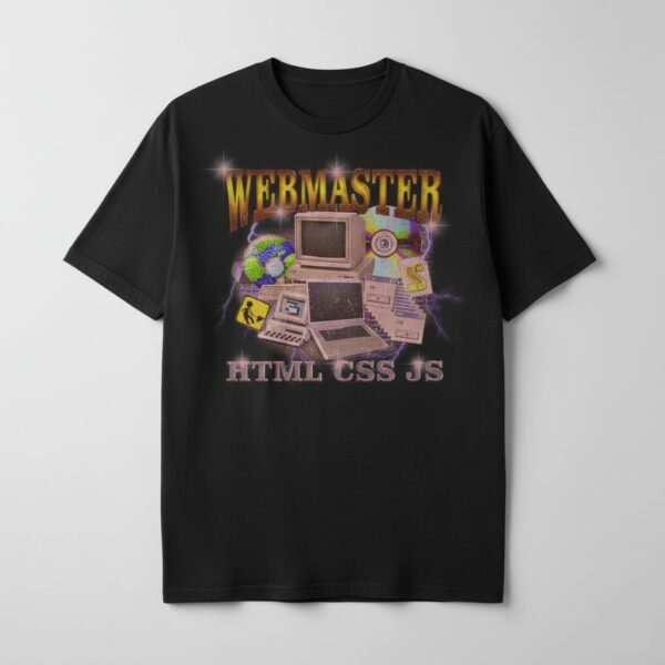 Trendy Webmaters HTML CSS JS Shirt perfect for casual and streetwear outfits.