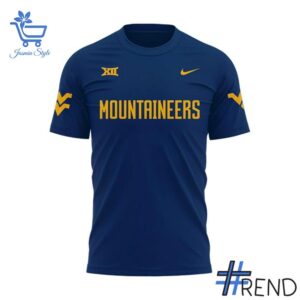 Stylish West Virginia Mountaineers Football Uniform T Shirt designed for all-day comfort.