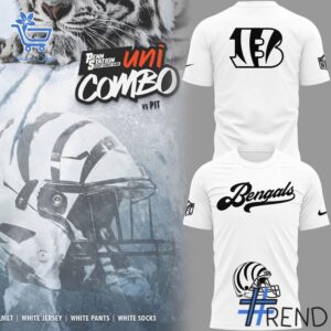 A timeless essential that elevates every outfit: 4 2025 Cincinnati Bengals Wordmark Helmet Logo White Hoodie.