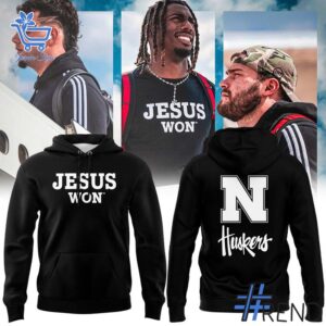 A timeless essential that elevates every outfit: 1 2025 Nebraska Cornhuskers Jesus Won Hoodie.
