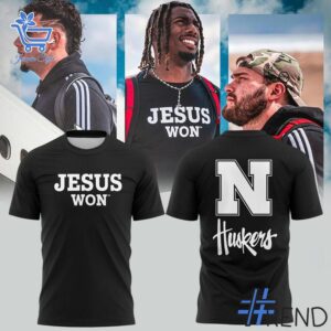 A timeless essential that elevates every outfit: 3 2025 Nebraska Cornhuskers Jesus Won Hoodie.