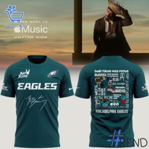 A timeless essential that elevates every outfit: 1 Bad Bunny X Philadelphia Eagles 2025 Tshirt.