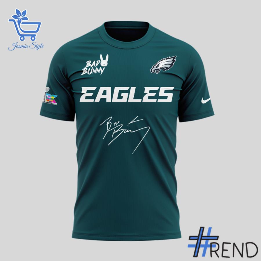 A timeless essential that elevates every outfit: 2 Bad Bunny X Philadelphia Eagles 2025 Tshirt.