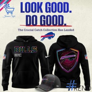 Premium quality and sleek design of Buffalo Bills Black NFL Crucial Catch Hoodie.