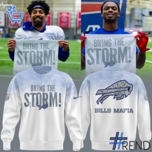 A timeless essential that elevates every outfit: 3 Buffalo Bills Bring the Storm 2025 Hoodie.