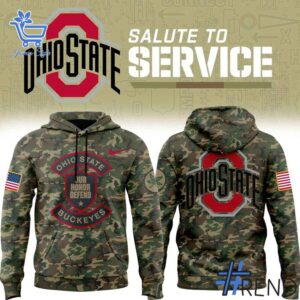Premium quality and sleek design of Camo Ohio State Buckeyes Military Appreciation Hoodie.