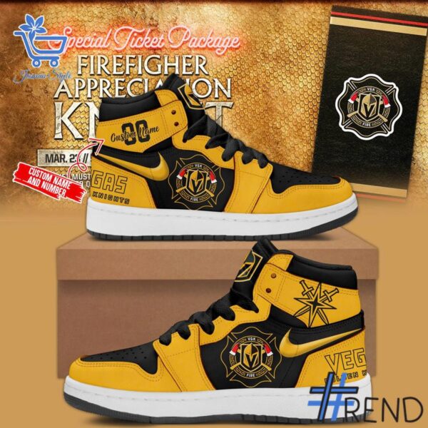 The latest design trend captured perfectly in 1 Celebrating the firefighters of the Las Vegas Valley Air Jordan Hightop shoes.