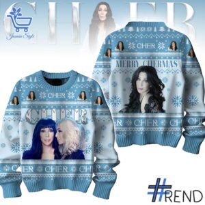 Sleek 1 Cher Merry Christmas Sweater that complements both casual and streetwear styles.